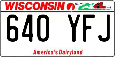 WI license plate 640YFJ