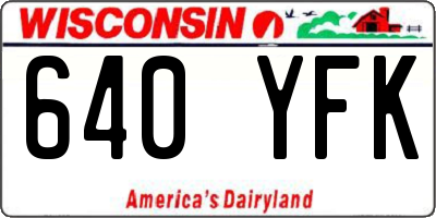 WI license plate 640YFK
