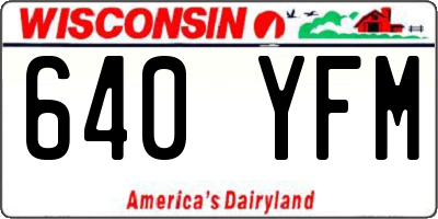 WI license plate 640YFM