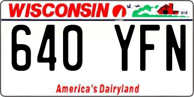 WI license plate 640YFN