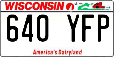 WI license plate 640YFP