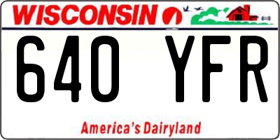 WI license plate 640YFR