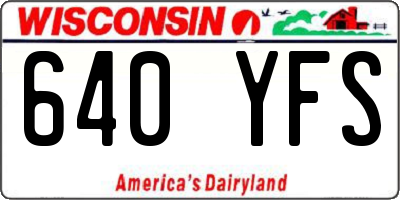 WI license plate 640YFS