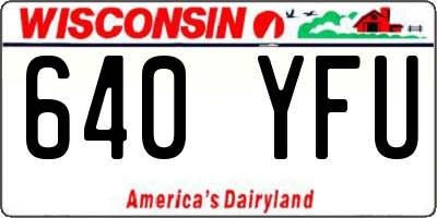 WI license plate 640YFU