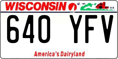 WI license plate 640YFV