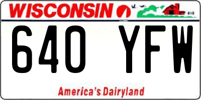 WI license plate 640YFW