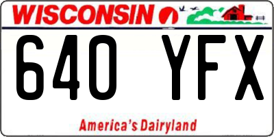WI license plate 640YFX