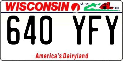WI license plate 640YFY