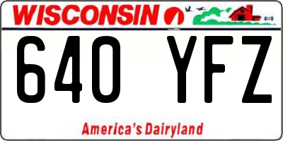 WI license plate 640YFZ