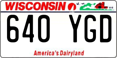 WI license plate 640YGD