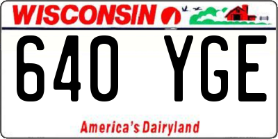 WI license plate 640YGE