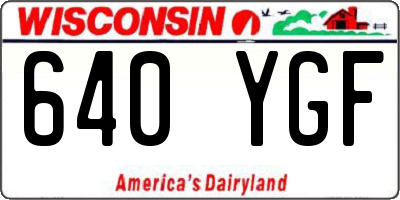 WI license plate 640YGF