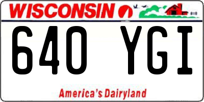 WI license plate 640YGI