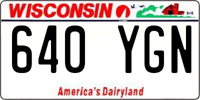 WI license plate 640YGN