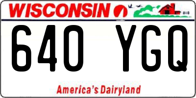 WI license plate 640YGQ