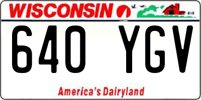 WI license plate 640YGV