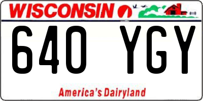 WI license plate 640YGY