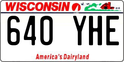 WI license plate 640YHE