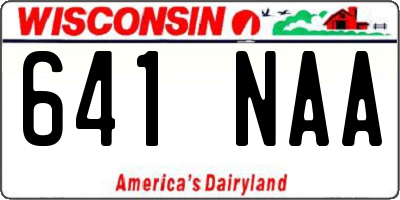 WI license plate 641NAA