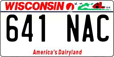 WI license plate 641NAC