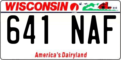 WI license plate 641NAF