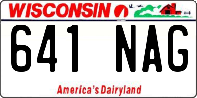 WI license plate 641NAG