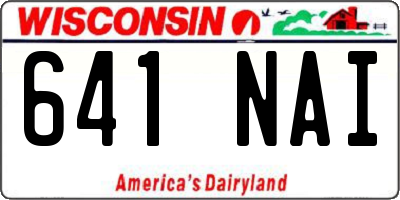 WI license plate 641NAI