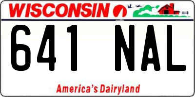 WI license plate 641NAL