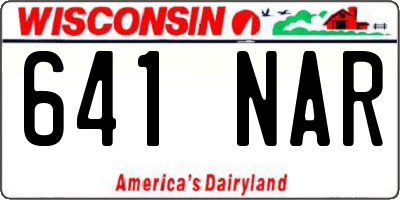 WI license plate 641NAR