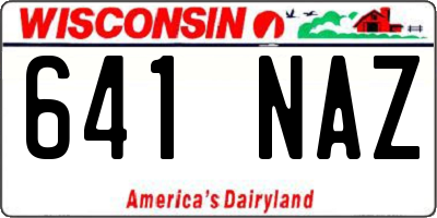 WI license plate 641NAZ