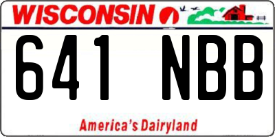 WI license plate 641NBB