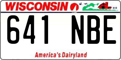 WI license plate 641NBE