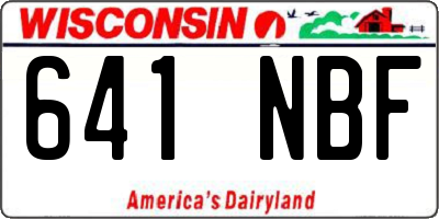 WI license plate 641NBF