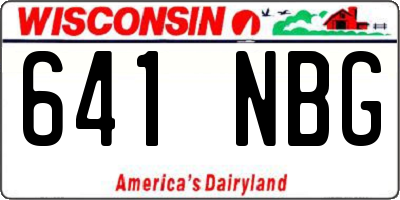 WI license plate 641NBG