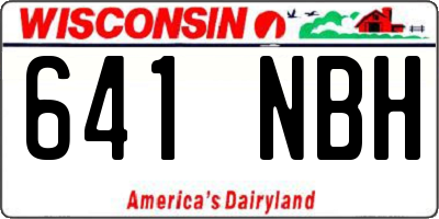 WI license plate 641NBH