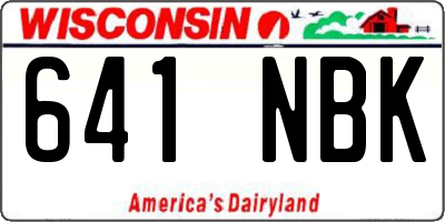 WI license plate 641NBK