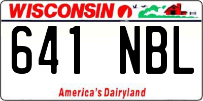 WI license plate 641NBL