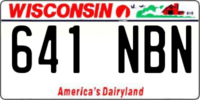 WI license plate 641NBN