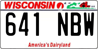 WI license plate 641NBW