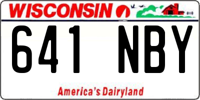 WI license plate 641NBY