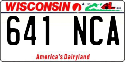 WI license plate 641NCA