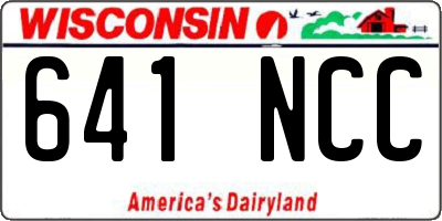 WI license plate 641NCC