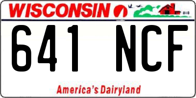 WI license plate 641NCF