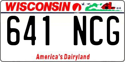 WI license plate 641NCG