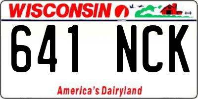 WI license plate 641NCK