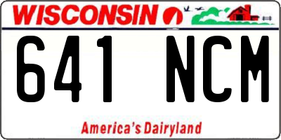 WI license plate 641NCM