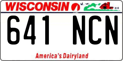 WI license plate 641NCN
