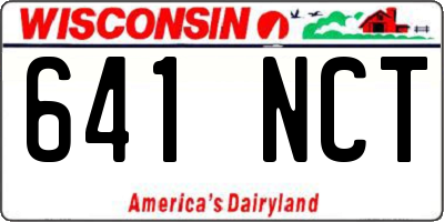 WI license plate 641NCT