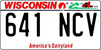 WI license plate 641NCV