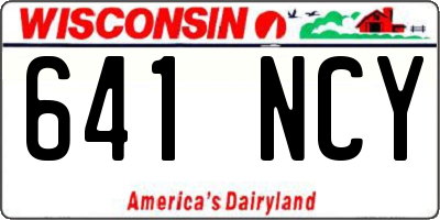 WI license plate 641NCY